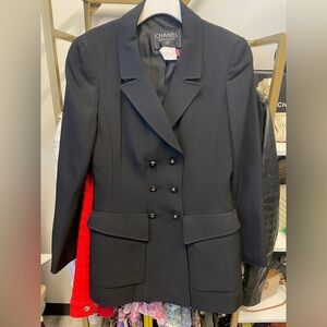CHANEL Black Oversized Double-Breasted Blazer